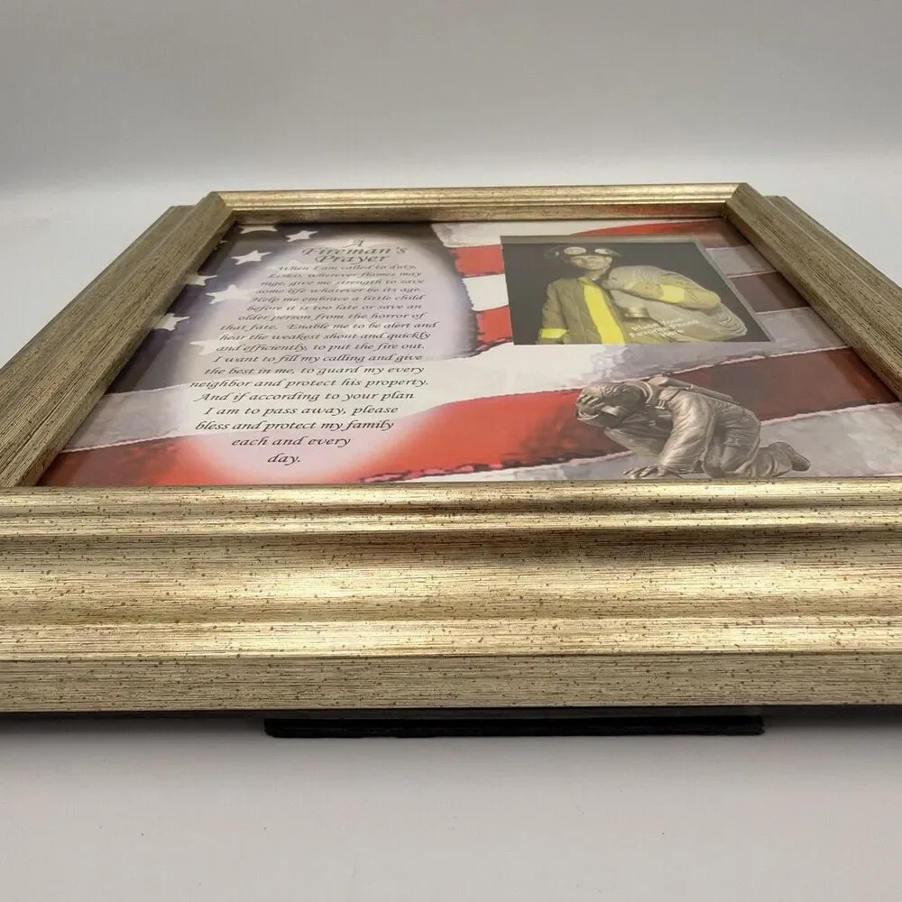 Fireman’s Prayer Photo Frame 10.5” x 10.5” Firefighter Memorial Keepsake Picture